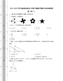 2022-2023学年安徽省合肥市八年级下册数学期末专项突破模拟题（卷一卷二）含解析