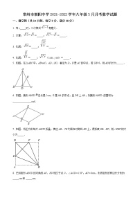 常州市朝阳中学2021-2022学年八年级3月月考数学试题（含解析）