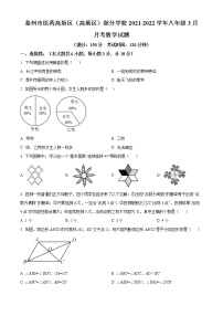 泰州市医药高新区（高港区）部分学校2021-2022学年八年级3月月考数学试题（含解析）