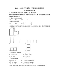 湖北武汉市硚口区2022-2023学年七年级上学期期末数学试卷(无答案)