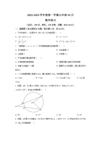 江苏省宿迁市沭阳县怀文中学2023届九年级上学期10月月考数学试卷(含答案)