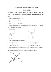 重庆市第八中学校2023届九年级上学期暑期自主学习检查数学试卷(含答案)