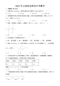 2022年云南省昆明市中考数学试卷【含答案】