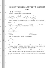 2022-2023学年江苏省盐城市七年级下册数学第一次月考模拟卷（AB卷）含解析