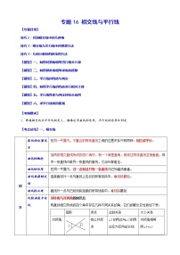 【中考一轮复习】2023年中考数学总复习学案——专题16 相交线与平行线(原卷版+解析版)