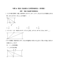 专题24 锐角三角函数与几何图形的综合-2023年中考数学二轮复习核心考点专题提优拓展训练