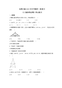 北师大版2023年中考数学一轮复习《三角形的证明》单元练习（含答案）