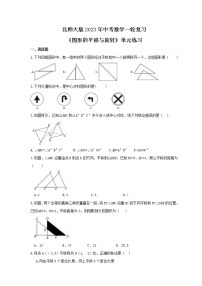 北师大版2023年中考数学一轮复习《图形的平移与旋转》单元练习（含答案）