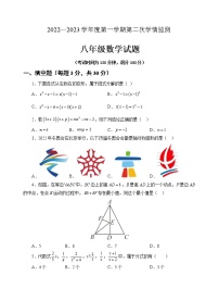 山东省济宁市金乡县2022-2023学年八年级上学期期末考试数学试题（含答案）