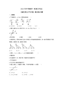 2023年中考数学一轮复习考点《相交线与平行线》通关练习题(含答案)