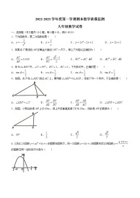 安徽省宣城市2022-2023学年九年级上学期期末教学质量检测数学试卷（沪科版）(含答案)