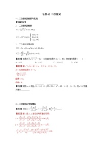 专题42 二次根式 初中数学学科素养能力培优竞赛试题精选专练含解析卷