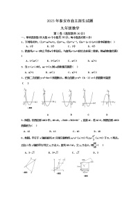 2023年泰安市泰山实验中学九年级第二学期自主招生数学试题和答案