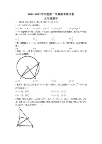 江苏省南京市栖霞区南京外国语学校仙林分校2022-2023学年九年级上学期期末数学试题(无答案)