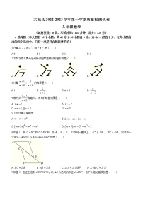 河北省廊坊市大城县2022-2023学年八年级上学期期末考试数学试题(含答案)