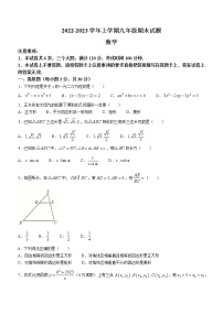 河南省郑州市二中共同体2022-2023学年九年级上学期期末数学试题(含答案)