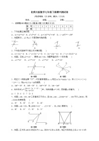 北师大版数学七年级下册期中测试卷