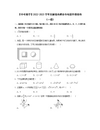 【中考数学】2022-2023学年安徽省合肥市专项提升模拟卷（一模）