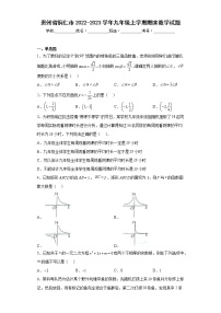 贵州省铜仁市2022-2023学年九年级上学期期末数学试题（含详细答案）