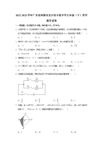 2022-2023学年广东省河源市龙川县丰稔中学九年级（下）开学数学试卷(解析版)