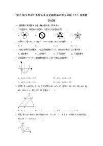 2022-2023学年广东省汕头市龙湖实验中学九年级（下）开学数学试卷(解析版)