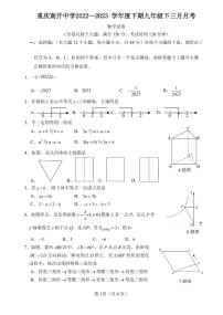 重庆市南开中学校2022-2023学年九年级下学期3月月考数学试卷