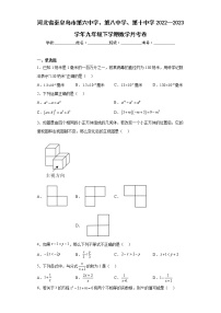 河北省秦皇岛市第六中学、第八中学、第十中学2022—2023学年九年级下学期数学月考卷（含答案）