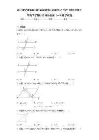 浙江省宁波市鄞州区咸祥镇中心初级中学2022-2023学年七年级下学期3月评估检测（一）数学试题（含答案）