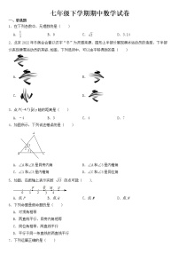 广西钦州市2023年七年级下学期期中考试数学试卷【含答案】