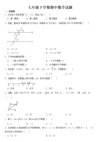 山东省济宁市邹城市2023年七年级下学期期中数学试题【含答案】