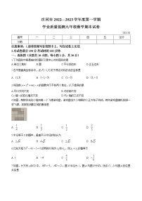 辽宁省大连市庄河市2022-2023学年九年级上学期期末数学试题(含答案)