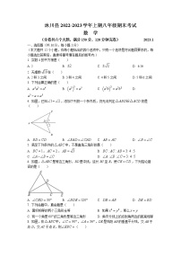 +四川省乐山市沐川县2022-2023学年八年级上学期期末考试数学试题