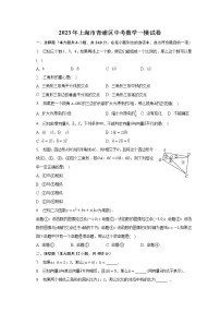 2023年上海市青浦区中考数学一模试卷(含解析)