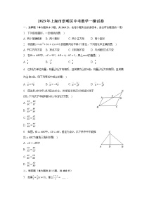 2023年上海市崇明区中考数学一模试卷 (含答案)