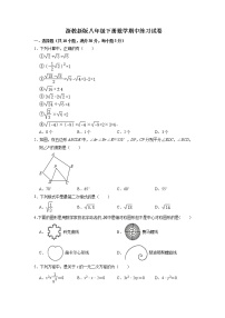 浙教版数学八年级下册期中练习试卷