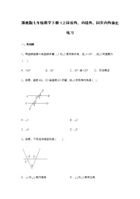 初中数学浙教版七年级下册1.2同位角、内错角、同旁内角当堂达标检测题