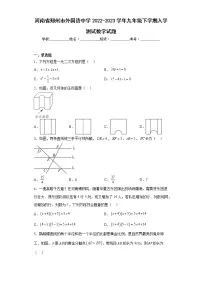 河南省郑州市外国语中学2022-2023学年九年级下学期入学测试数学试题