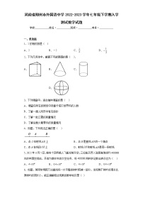 河南省郑州市外国语中学2022-2023学年七年级下学期入学测试数学试题