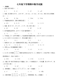 山东省滨州市博兴县2023年七年级下学期期中数学试题【含答案】