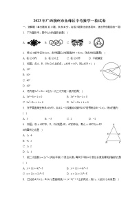 2023年广西柳州市鱼峰区中考数学一检试卷（含解析）