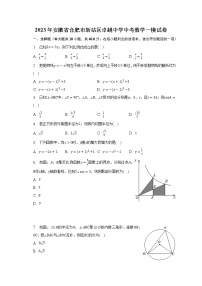 2023年安徽省合肥市新站区卓越中学中考数学一模试卷（含答案）