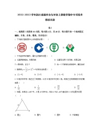 2022-2023学年浙江省温州市九年级上册数学期中专项提升模拟试卷（含解析）