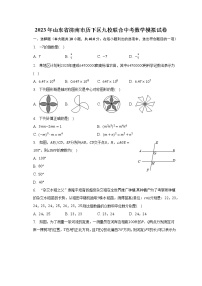 2023年山东省济南市历下区九校联合中考数学模拟试卷（含解析）