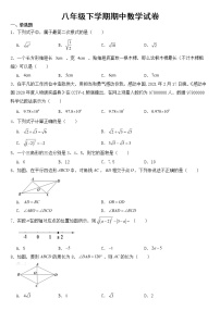 广西壮族自治区南宁市2023年八年级下学期期中数学试卷【含答案】