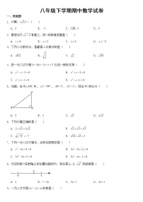 广西壮族自治区梧州市2023年八年级下学期期中数学试卷【含答案】