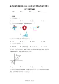 重庆实验外国语学校2022-2023学年下学期九年级下学期3月月考数学试题