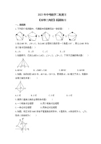 2023年中考数学二轮复习《全等三角形》拓展练习（含答案）