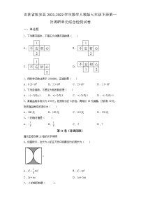 吉林省乾安县2021-2022学年数学人教版七年级下册第一次调研单元综合模拟检测试卷(含答案)