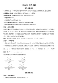 【微点·一轮考点】考向06 因式分解-2023届中考数学一轮复习考点专题复习大全（全国通用）