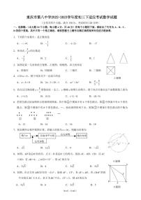 重庆市第八中学2022-2023学年九年级下学期适应考试数学试题